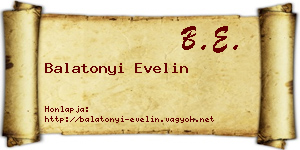Balatonyi Evelin névjegykártya